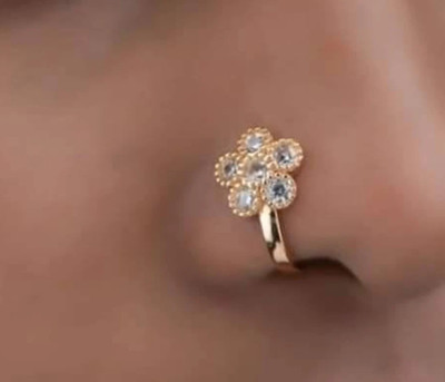 RENU CREATION Cubic Zirconia Gold-plated Plated Brass Nose Ring