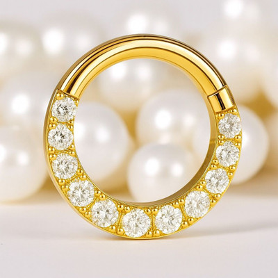 BAWREE CRAFT Crystal Gold-plated Plated Metal Nose Ring Set