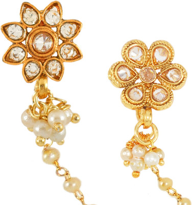 RANIT CREATION Crystal, Pearl Gold-plated, Copper Plated Copper Nose Stud Set(Pack of 2)