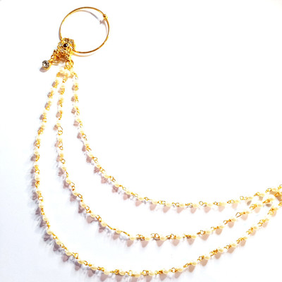TREADEX Beads, Cubic Zirconia Gold-plated Plated Alloy Nose Ring