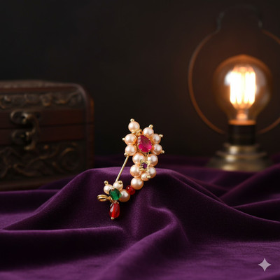 THANU'S CRAFT Pearl Gold-plated Plated Metal Nathiya