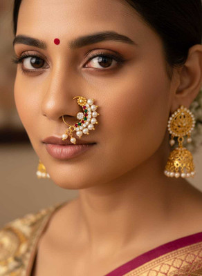 Anj Cubic Zirconia Gold-plated Plated Alloy Nose Stud