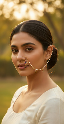 Nosepins Agate Brass, Gold-plated Plated Brass Nathiya