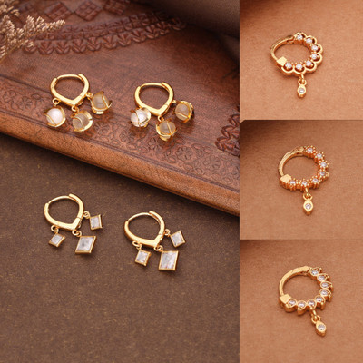 brado jewellery Diamond Gold-plated Plated Brass Nose Ring Set(Pack of 5)