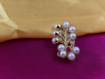 RANIT CREATION Diamond Gold-plated Plated Alloy Nose Stud