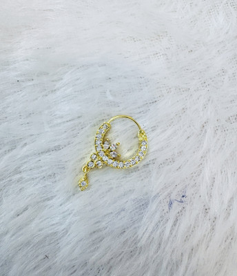 Pkson Cubic Zirconia Brass Plated Brass Nathiya