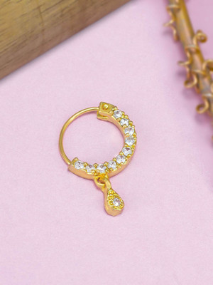 Lakwal Enterprises Crystal Gold-plated Plated Alloy Nose Ring
