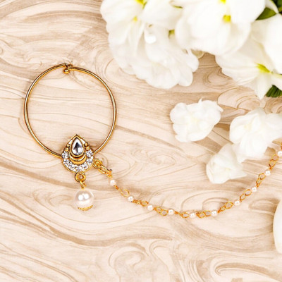 Anika's Creation Cubic Zirconia Gold-plated Plated Alloy Nose Ring