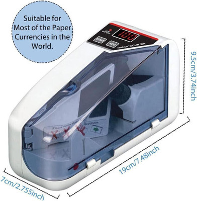ELCONS V36 LED Display Mini Portable Handy Use Battery/Plug Note Counting Machine(Counting Speed - 1000 notes/min)