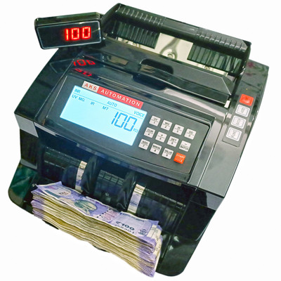 AKS AUTOMATION Semi Value Note Counter with UV, MG, IR, MT Detection for Banks & Retail Note Counting Machine(Counting Speed - 1000 notes/min)