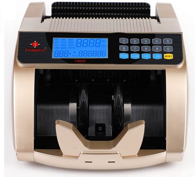 SWAGGERS Heavy Duty Upgraded Note/Money/Cash Counting Machine with Mg, UV, IR Fake Note Detector for All New and Old Notes- LCD Display and Manual Value Feature Note Counting Machine(Counting Speed - 1000 notes/min)
