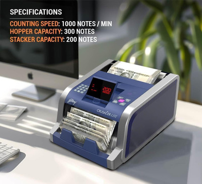 Godrej blue crusader lite Note Counting Machine(Counting Speed - 1000 notes/min)
