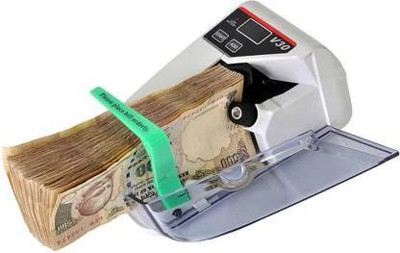 ELCONS V30M LED Display Mini Portable Handy Use Battery/Plug Note Counting Machine(Counting Speed - 1000 notes/min)