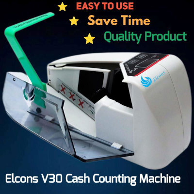 ELCONS V30J LED Display Mini Portable Handy Use Battery/Plug Note Counting Machine(Counting Speed - 1000 notes/min)