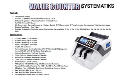 STS PLATINUM VALUE COUNTER Note Counting Machine(Counting Speed - 1000 notes/min)