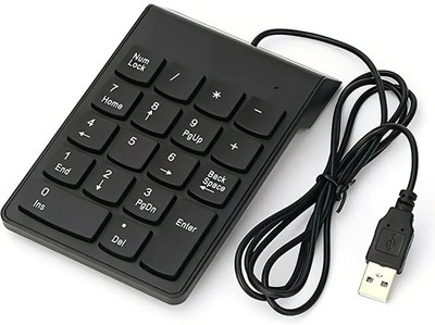 Solomon USB 2.0 Wired Numeric Keypad Slim Mini Number Pad Digital Keyboard 18 Key Numpad Wired Number Pad(USB 2.0)