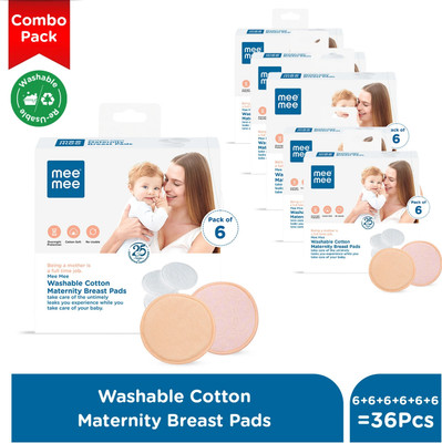 MeeMee Cotton Washable Maternity 3 Nursing Breast Pad(Pack of 36)