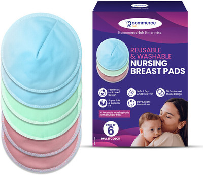 Ecommercehub 3D Contoured Shape Nursing Breastfeeding Pads Nursing Breast Pad(Pack of 6)