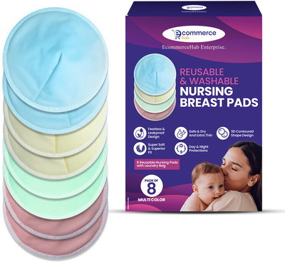 Ecommercehub 3D Contoured Shape Nursing Breastfeeding Pads Nursing Breast Pad(Pack of 8)