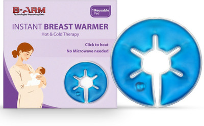 B-Arm Reusable Instant Breast Warmer for Feeding Mothers(Blue)|Click-to-Heat Nursing Breast Pad(Pack of 1)