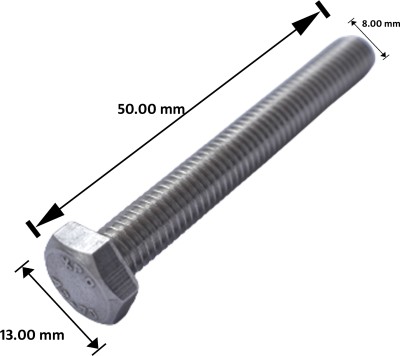 WHITESHARK Nut & Bolt Set 8mmX50mmS.SNutBoltWasher_50piece(STAINLESS STEEL)