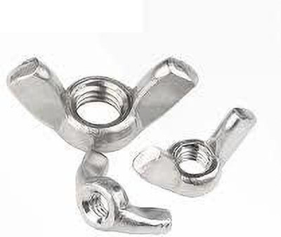 VP INDUSTRIES Nut M8 Thread Butterfly Wingnut Metric Thread Zinc Plated (Pcs-25)| Hand Twist Tighten Ear Butterfly Wing Nuts for Exhibition Cabinets Cabinets, Wardrobes All Kinds of Drawers Office Furniture,Wood Boards, Kitchen Worktops, Cabinets, Cupboards,Chairs & Beds(Alloy Steel)