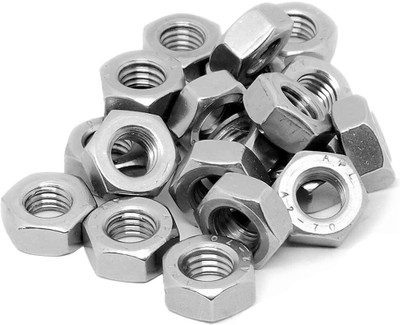 Implemental Nut & Bolt Set GI Hex Nut Industrial Use (12mm Pack of 25)(Stainless Steel)