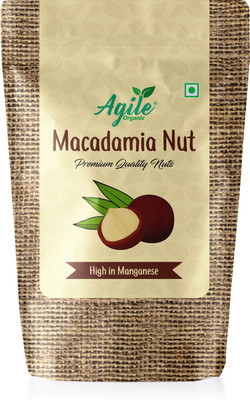 Agile Organic Premium Macadamia Nuts 1kg - Handpicked | Jumbo | Vegan | No additives Macadamia Nuts(1 x 1 kg)