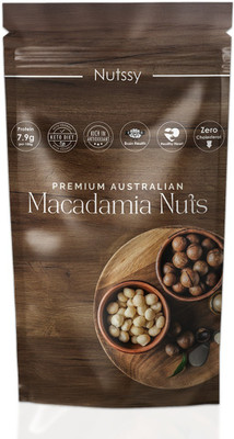 Nutssy Roasted Premium, Crunchy, Whole, No Additives Macadamia Nuts(1 x 200 g)