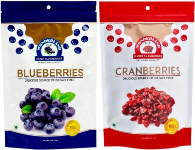 WONDERLAND NDFG6P8YG9CYUD4ZBlueberries & Sliced Dried Fruits Combo Pack of 2 (350g) Blueberry, Cranberries(2 x 0.17 kg)