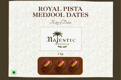 Majestic Medjool Medjool Dates Stuffed with Pistachio – 1kg Pack | Gourmet Dry Fruit Collection Dates(12 x 0.08 kg)