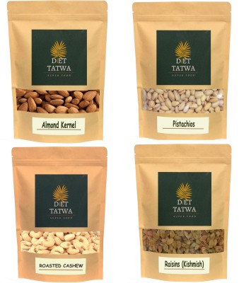 DIET TATWA Dry Fruits Combo Pack - Almonds, Raisins, Roasted Cashews, Pistachios Assorted Nuts(4 x 100 g)