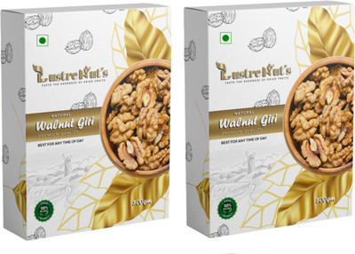 Lustre Natural Raw Walnut Kernels | Premium Akrot Giri | High in Protein & Iron Walnuts(2 x 250 g)