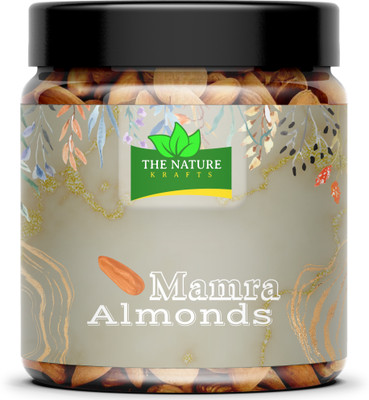 THE NATURE KRAFTS Kashmiri Mamra Giri 500gm [ Grade-AAA Quality & Bold Size Bidam ] Jar Pack Almonds(1 x 500 g)