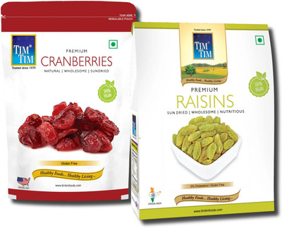 Tim Tim Premium Cranberries 250gm and Premium Raisins 250gm Cranberries(2 x 250 g)