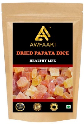 AWFAAKI DRIED PAPAYA DICE / PAPAYA DICE CANDY / DEHYDRATED PAPAYA / PAPAYA CHUNK 500 GM Papaya(500 g)