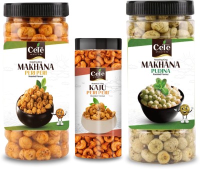 cetenuts Peri Peri + Pudina Makhana (2x100g) & Roasted Peri Peri Kaju (1x200g) Cashews, Fox Nut(3 x 133.33 g)