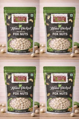 ENGLISH NUTS 1 Kg Makhana, Fox Nuts| Fit for Fasting|Grocery|Nuts |Staples Fox Nut(4 x 250 g)