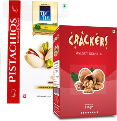 Tim Tim Combo of Premium Pistachios and Crackers I Tasty and Healthy Pistachios(2 x 250 g)