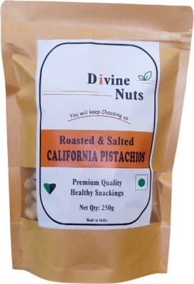 DIVINE Roasted & Salted Pistachios| Pista Dry Fruit | Tasty & Healthy Nuts Pistachios(250 g)