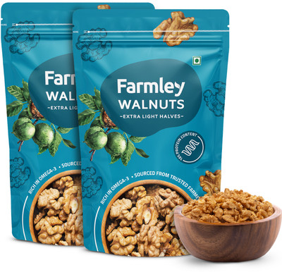 Farmley Premium Extra Light Halves Kernels (Akrot) 400g Walnuts(2 x 200 g)