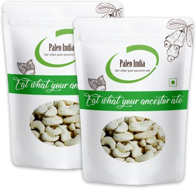 Paleo India whole Cashews W400/Cashew Nuts/Raw Kaju Cashews(2 x 200 g)