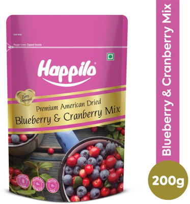 Happilo Premium Dried Blueberry, Cranberries(1 x 200 g)
