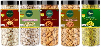Waaho Combo Of Cashews, Almond, Walnuts, Raisins & Pista (5x200) 1000gram Cashews, Almonds, Walnuts, Pistachios, Raisins(5 x 200 g)