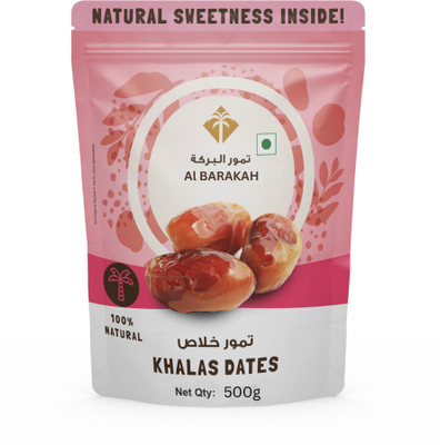 Al Barakah Khalas Dates 400g | All Natural, Non-GMO, Vegan, Khajur/Khajoor Dryfruit | Dates(1 x 400 g)
