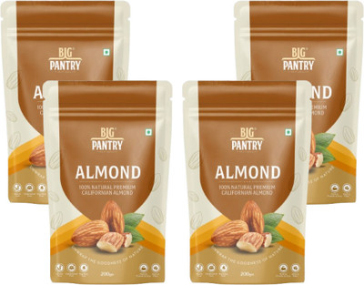 BIG PANTRY Premium Quality California Almonds | Badam Giri | High in Fiber & Boost Immunity Almonds(4 x 200 g)