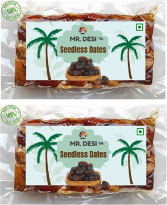 MR DESI Seedless Dates (500GM X 2) Pin Khajur Dates, Dates Dry Fruit Dates(2 x 500 g)