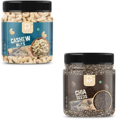Divine Meals Healthy Snack Pack – Cashew Nuts Jar and Chia Seeds Assorted Seeds & Nuts(2 x 100 g)