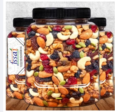 HAI PRABHU Healthy Pure Mixture Dry Fruit|Panchmewa| 1Kg Jar Almonds, Cashews, Apricots, Amla, Dry Dates, Kiwi, Raisins, Pistachios(1000 g)