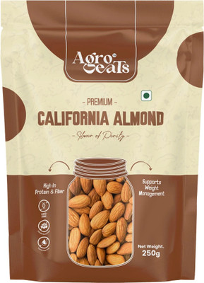 AGRO EATS Pure California Almonds (Badam Whole)250g,Healthy Nuts & Dry Fruits Almonds(1 x 250 g)